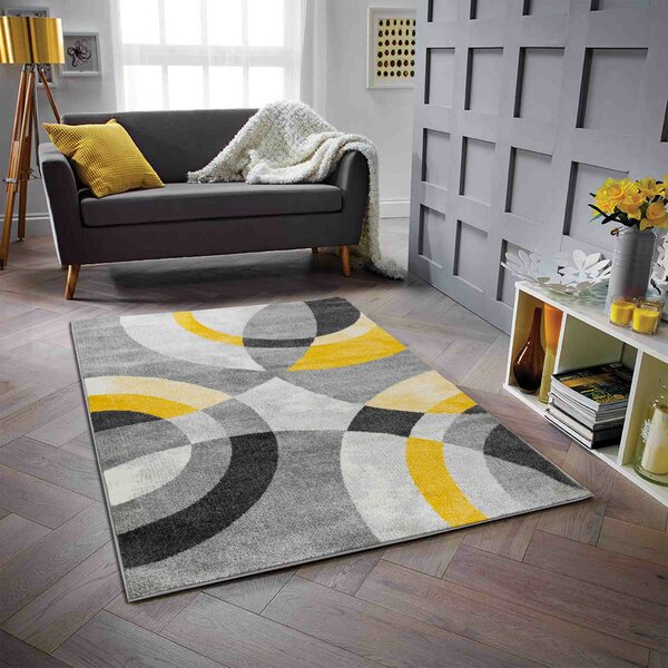 Fjorde Co Pateley Braided Grey White Yellow Rug Wayfair Co Uk