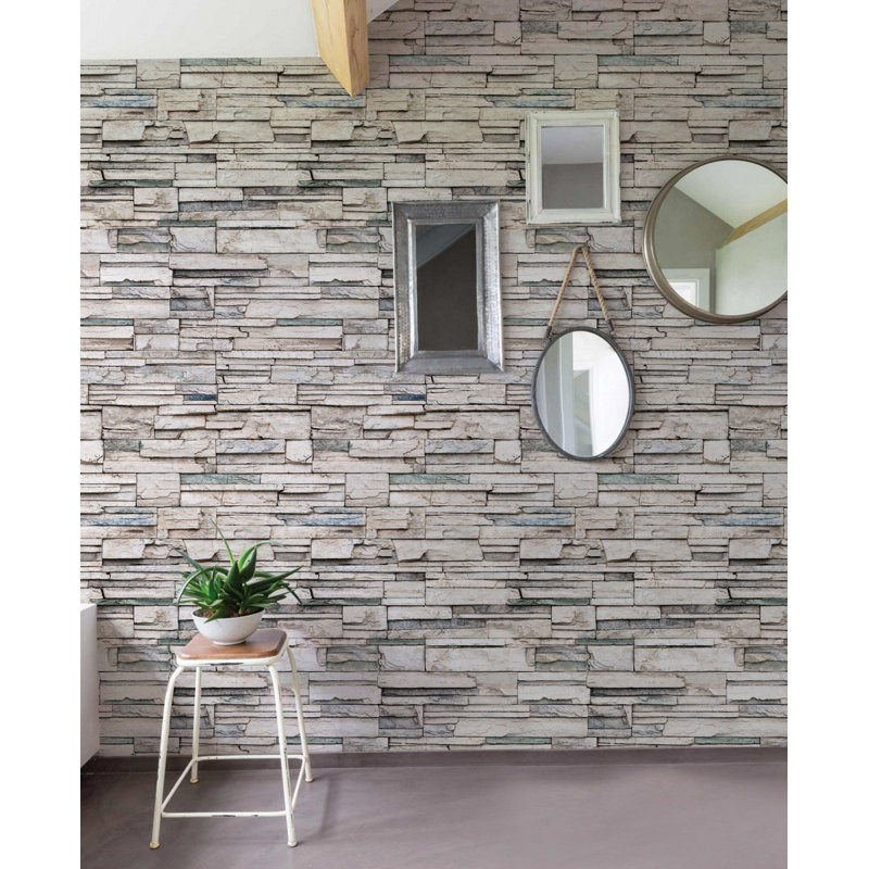 Union Rustic Lepe Faux Stone Peel And Stick Wallpaper Panel