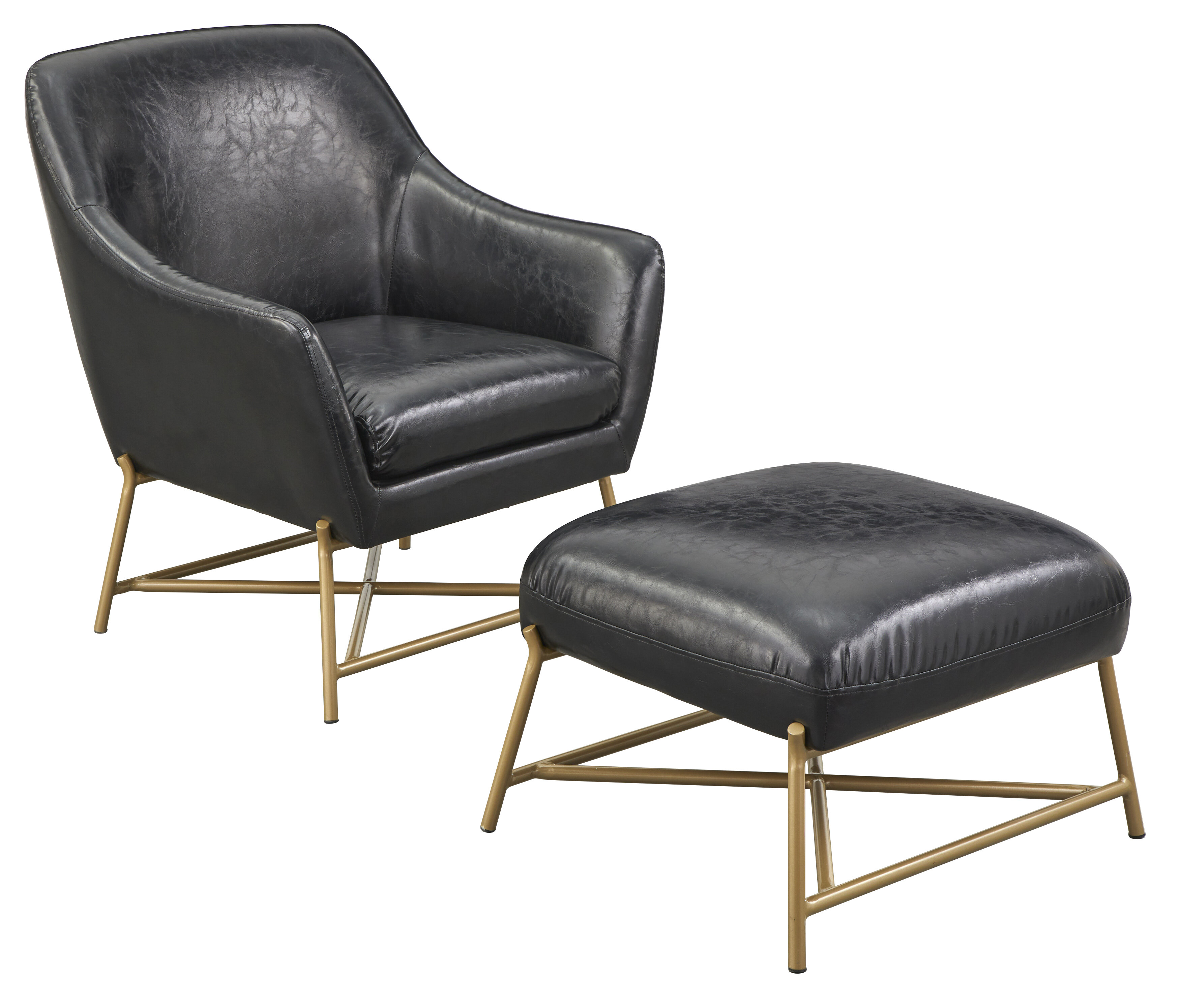 Everly Quinn Minford 303 Wide Lounge Chair And Ottoman Wayfair