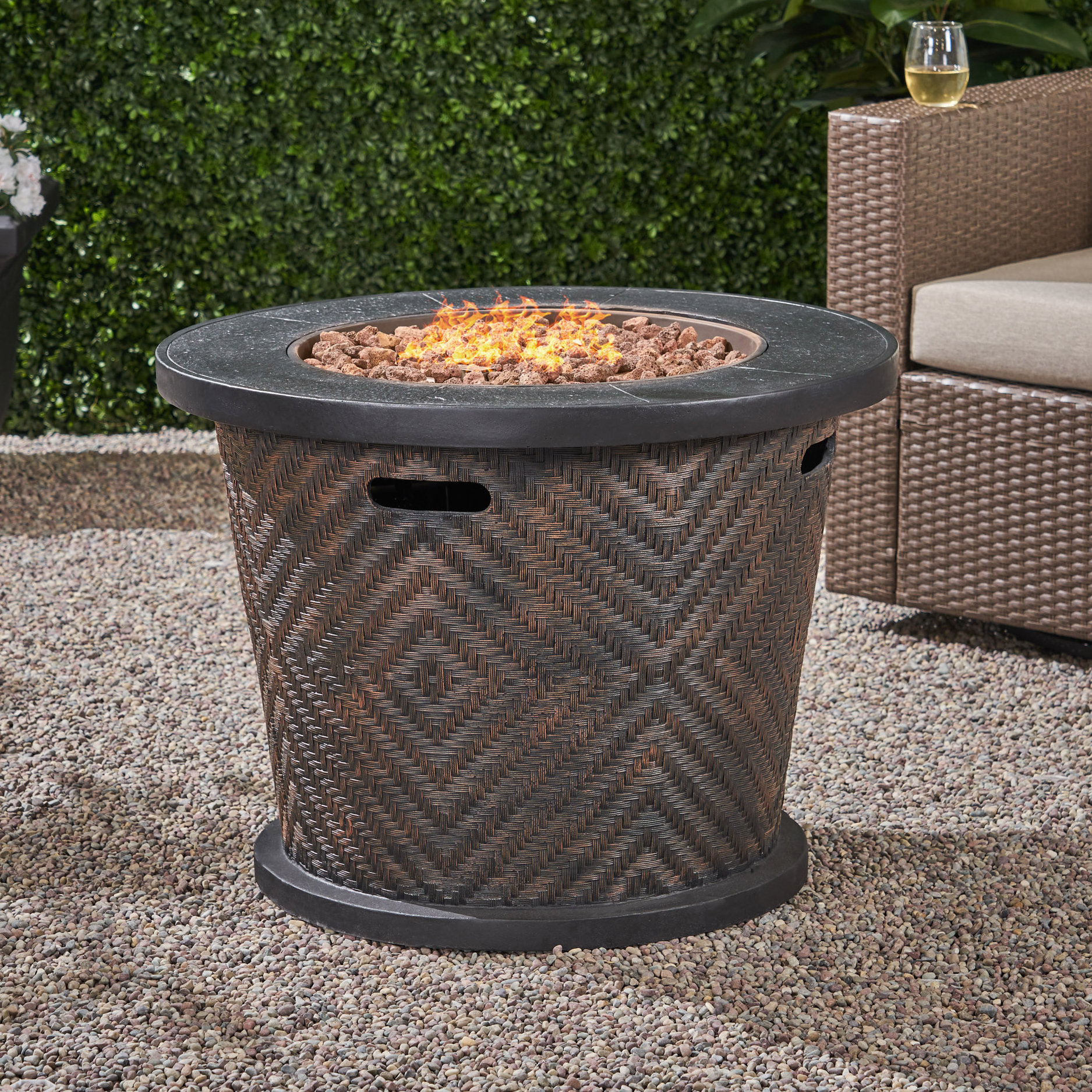 Bayou Breeze Lujan Concrete Propane Fire Pit Table Wayfair Ca