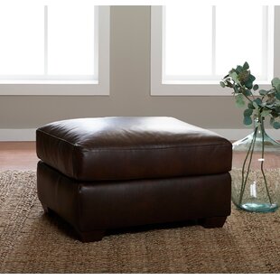 Delanie Leather Ottoman By Millwood Pines