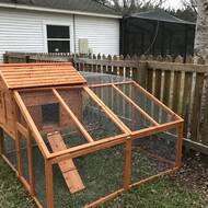 Fir Wood Hutch Chicken Coop With Roosting Bar And Chicken Run