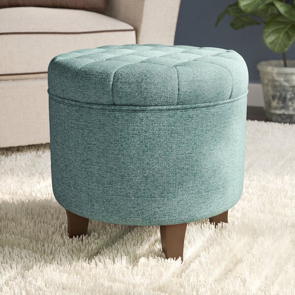 Andover Mills™ Poston 19'' Wide Tufted Round Storage Ottoman with ...