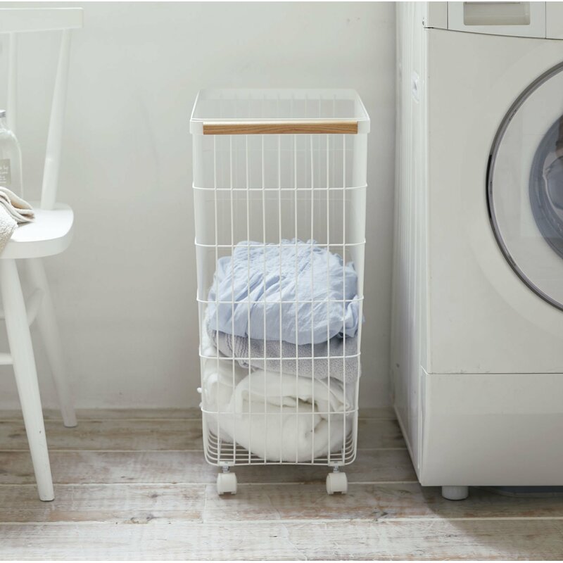 slim white laundry basket