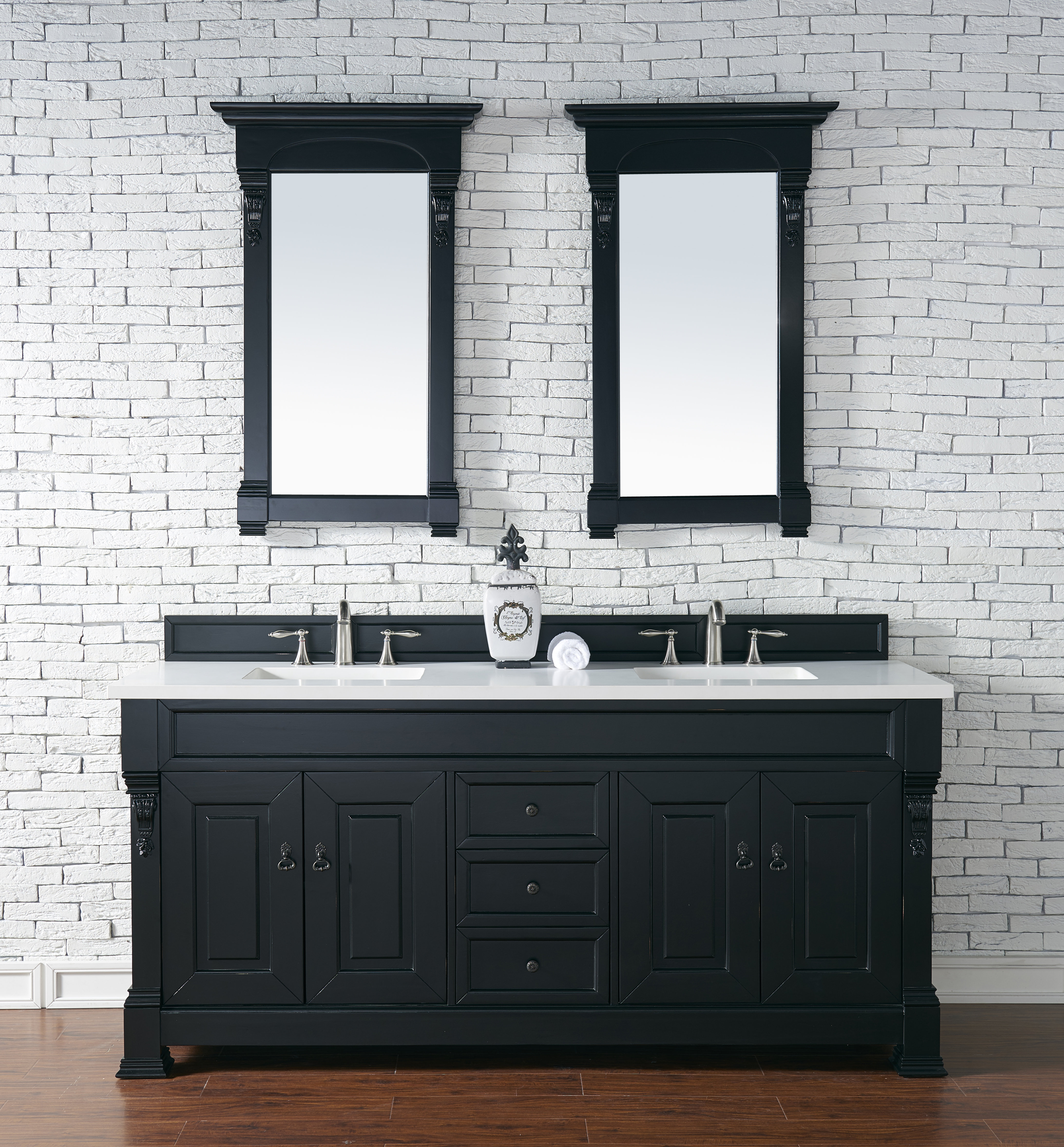 Darby Home Co Bedrock 72 Double Antique Black Bathroom Vanity Set Darby Home Co Bedrock 72 Double Antique Black Bathroom Vanity Set Wayfair