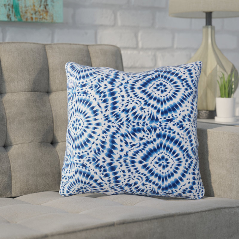 Wrought Studio Mulvey Bue Tie Dye Throw Pillow Wayfair