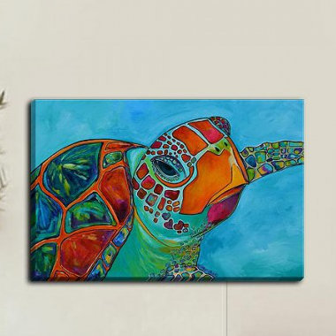 Beachcrest Home Seaglass Sea Turtle Painting Print On Wrapped