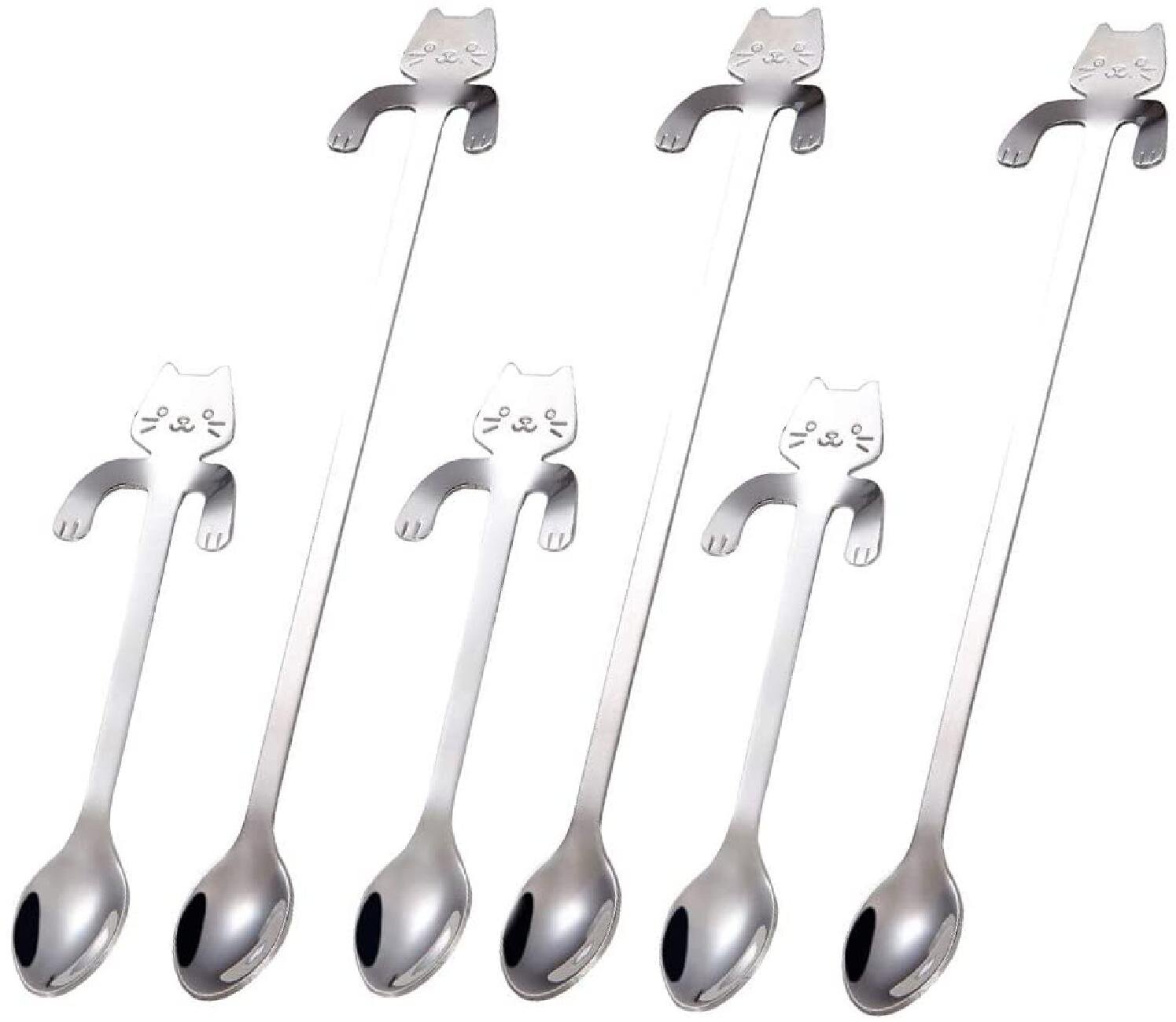 Stainless Steel Cute Cat Shape Coffee Spoons Tea Spoon Stirring Spoons Styli$s