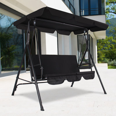 3 Person Porch Swing with Adjustable Canopy