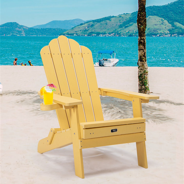 Fulocseny Solid Wood Folding Adirondack Chair with Ottoman | Wayfair