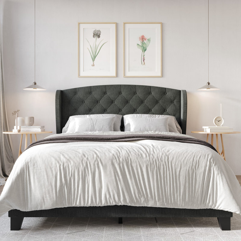 Arieya Upholstered Wingback Bed