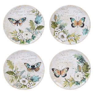 floral ceramic plates