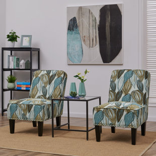 navy floral accent chair