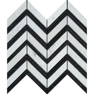 Carrara Honed Chevron 11.75" x 11" Marble Mosaic Tile by