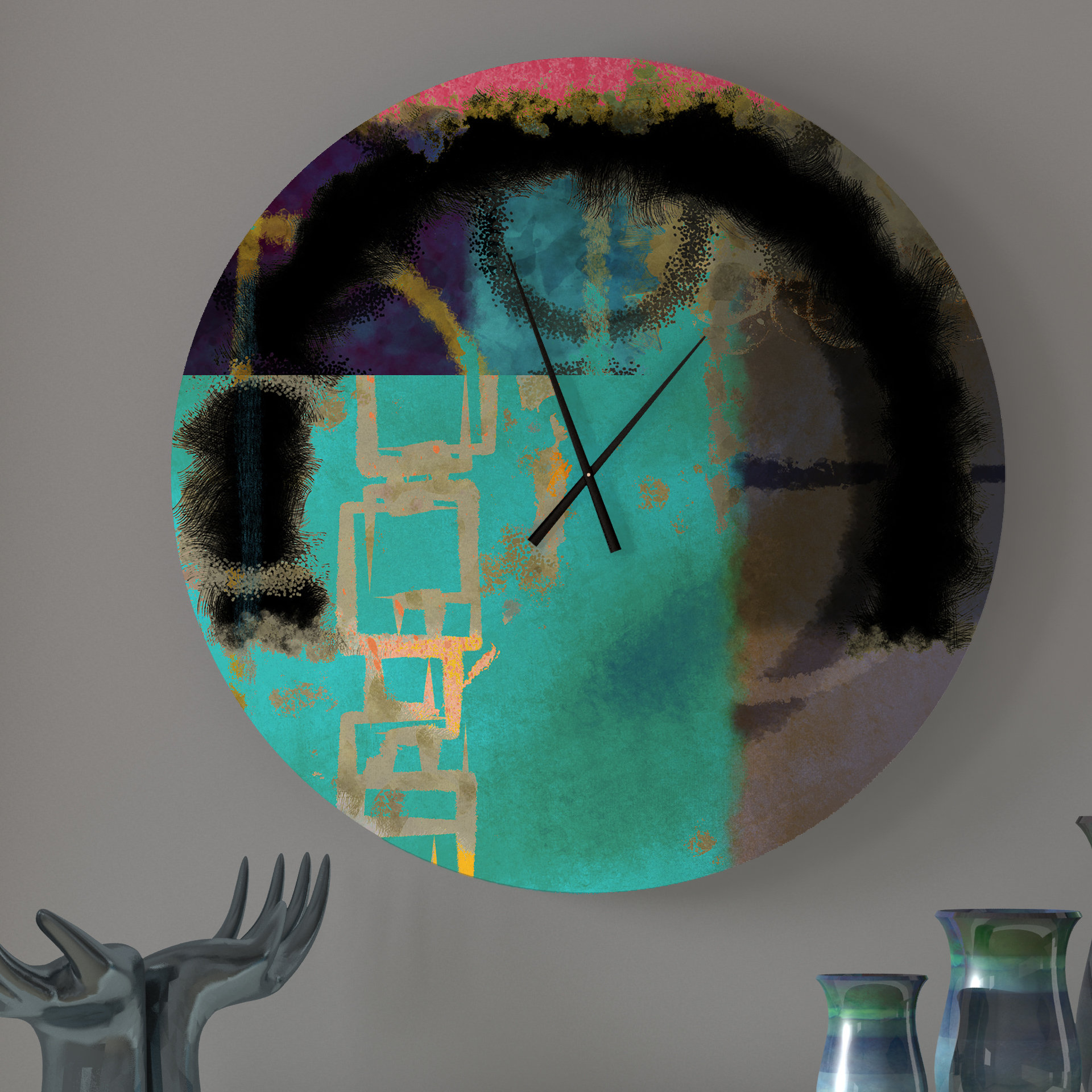 East Urban Home Paislee Wall Clock Wayfair