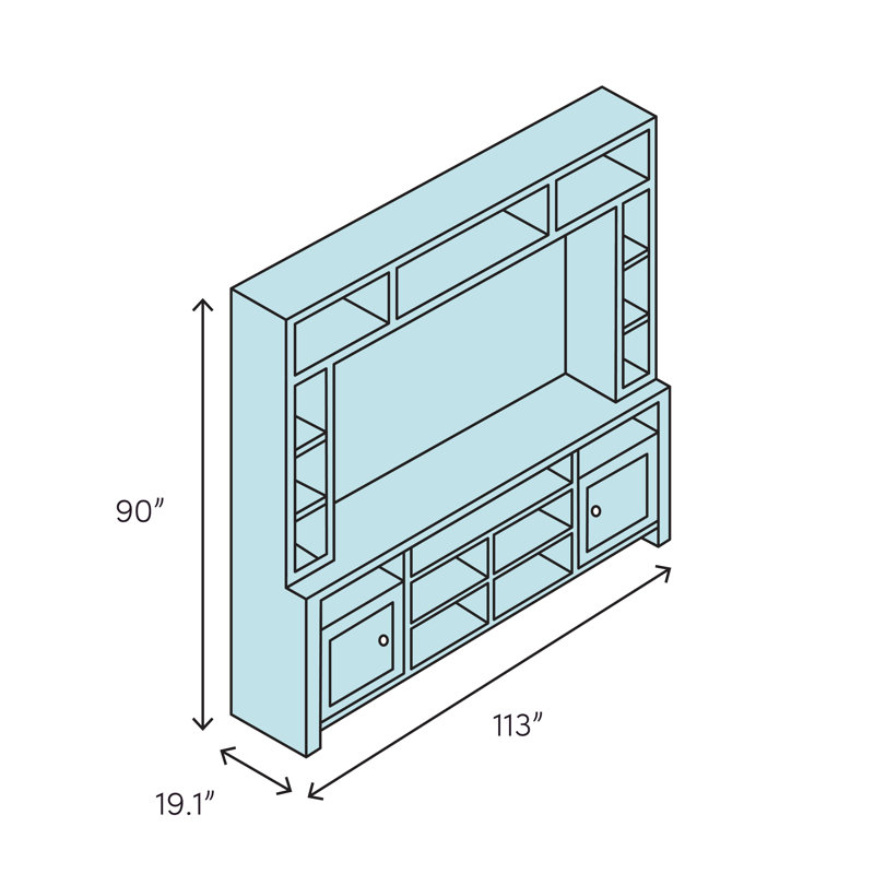 Janine Cabinet Enclosed Storage Entertainment Center For Tvs Up To