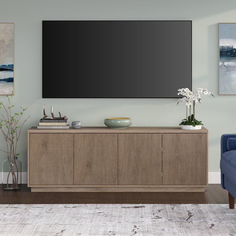 Hanson Rectangular TV Stand For TV''s Up To 75" Color: Antiqued Gray/Oak