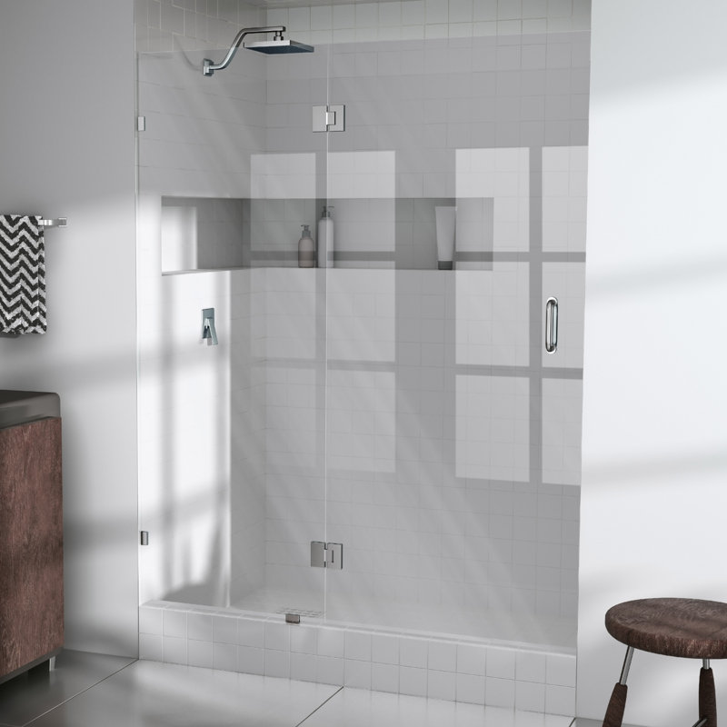 Glass Warehouse 59 X 78 Hinged Frameless Shower Door Wayfair