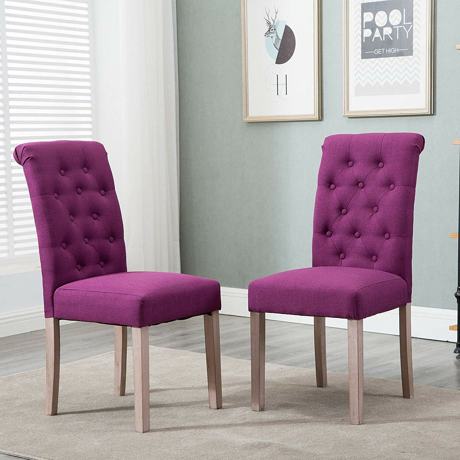 Charlton Home Tambellini Tufted Upholstered Parsons Chair In Purple Wayfair
