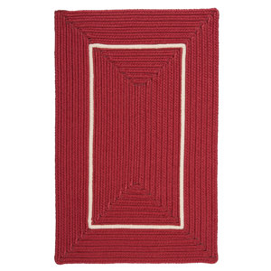 Doodle Edge Red Border in Border Indoor/Outdoor Area Rug