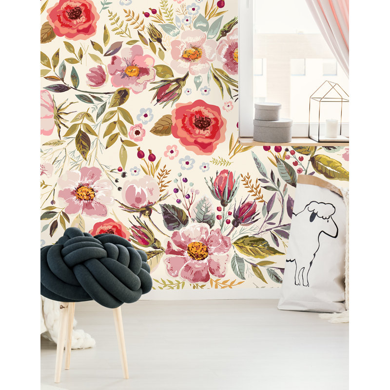 Bungalow Rose Kershner Removable Vintage Berries Flowers 4 17 L X 50 W Peel And Stick Wallpaper Roll Reviews Wayfair Peonies flowers wall mural floral removable wallpaper wall art peel and stick. kershner removable vintage berries flowers 4 17 l x 50 w peel and stick wallpaper roll