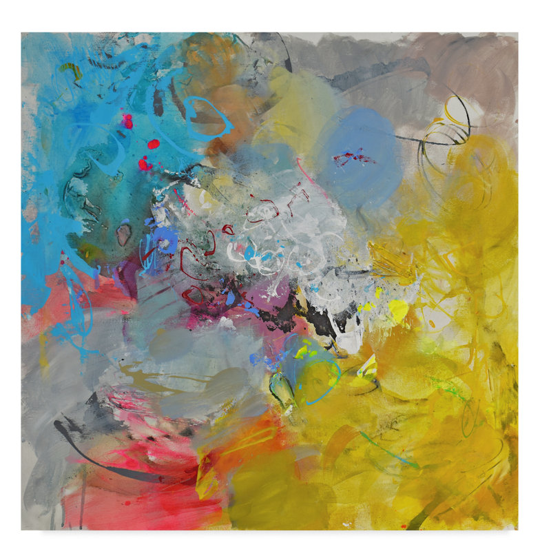Trademark Art Colorful Paint Acrylic Painting Print On Wrapped Canvas Wayfair