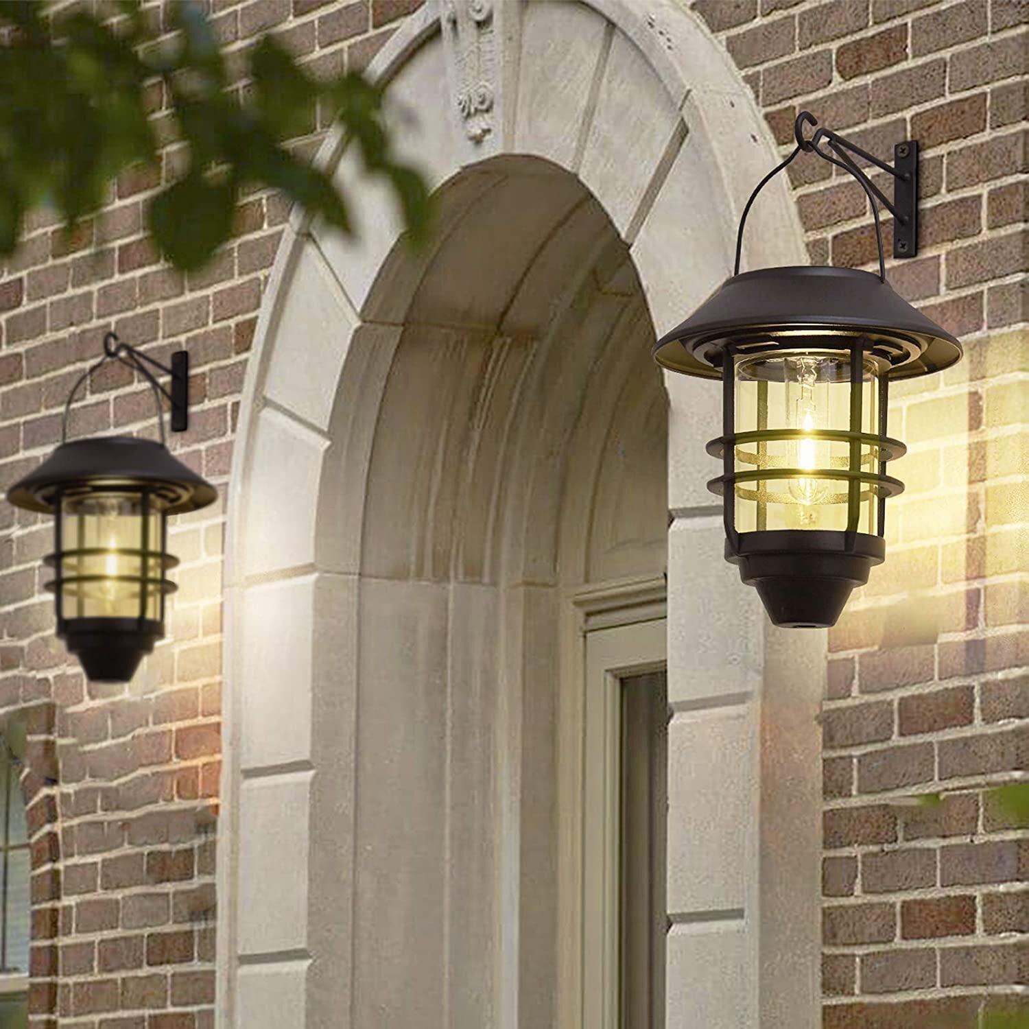 Solar Powered LED Outdoor Hallway Wall Light Automatic Porch Lamp Lantern