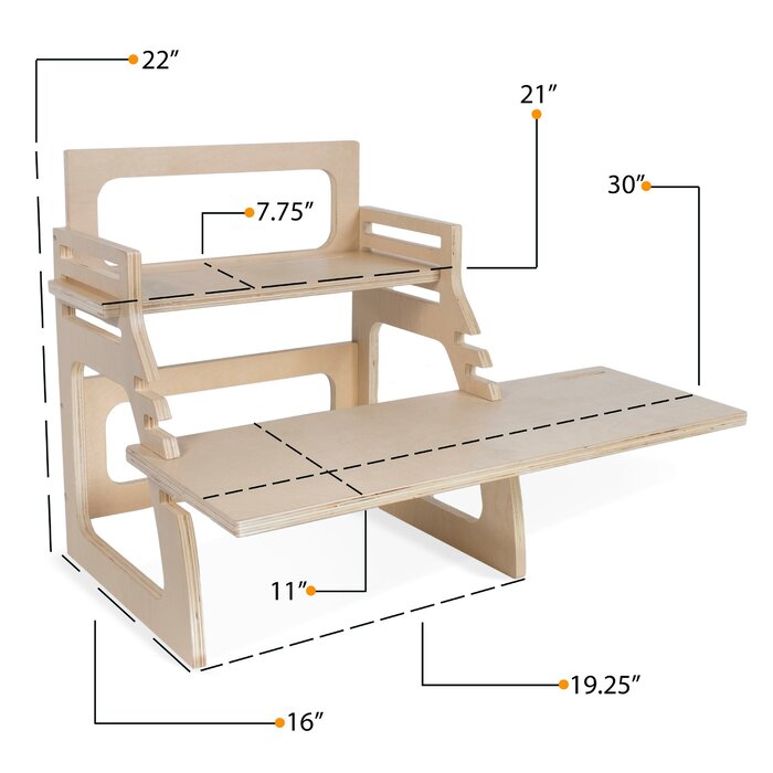 Ebern Designs Tonio Solid Wood Standing Desk Converter Wayfair Ca