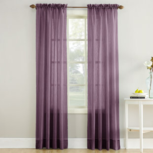 Lavender Curtains For Bedroom Wayfair Crushed Sheer Voile Solid Rod Pocket Single Curtain Panel