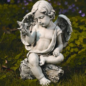 Cherub with Dove Statue