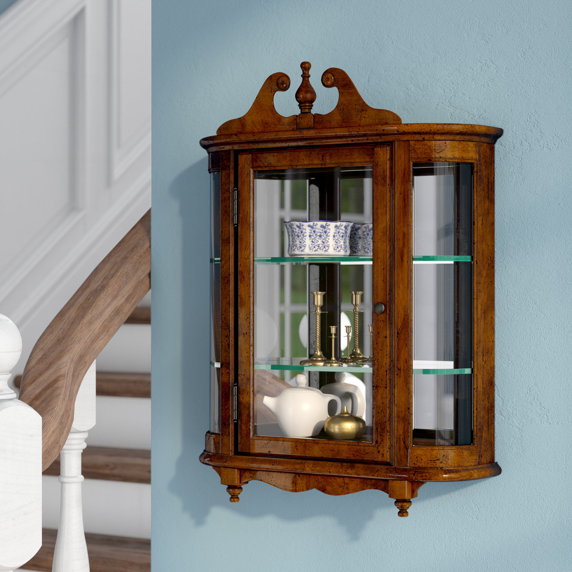 Astoria Grand Bedingfield Wall Mounted Curio Cabinet Reviews Wayfair