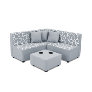 Kids Cotton Sectional and Ottoman with Cup Holder by kangaroo trading company