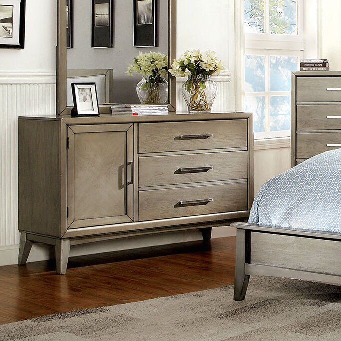 Latitude Run Adriane 3 Drawer Combo Dresser With Mirror Wayfair