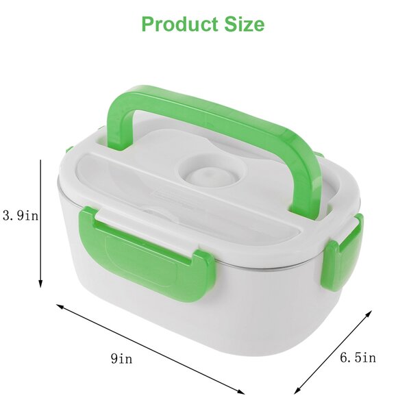 Portable Electric Heating Lunch Box Bento Heater Food Container Stainless Steel