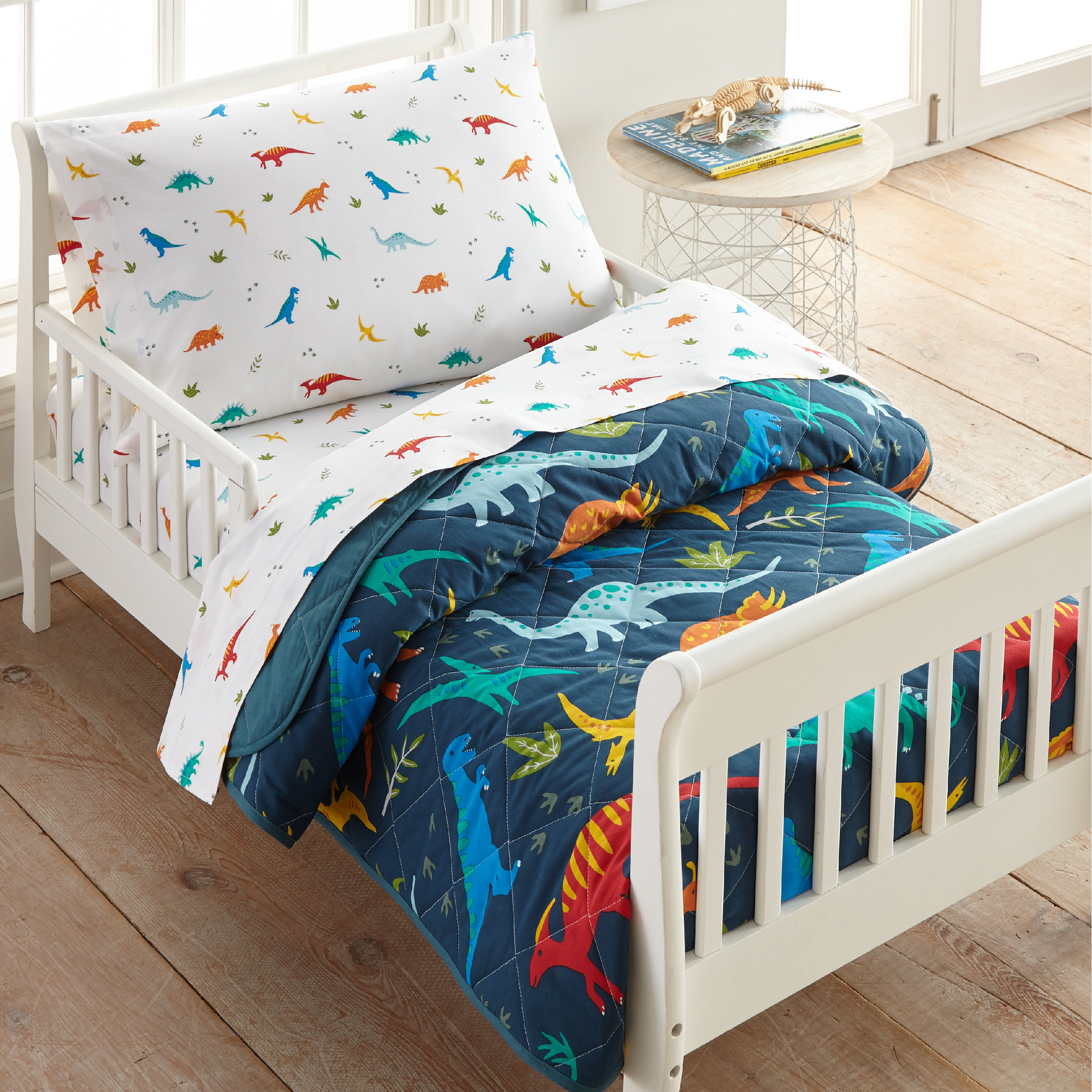 wildkin-jurassic-dinosaurs-cotton-4-piece-toddler-bedding-set-reviews-wayfair