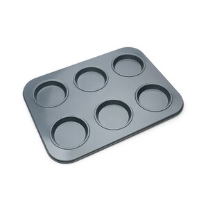 Non-Stick 6 Cup Large Shallow Muffin Pan