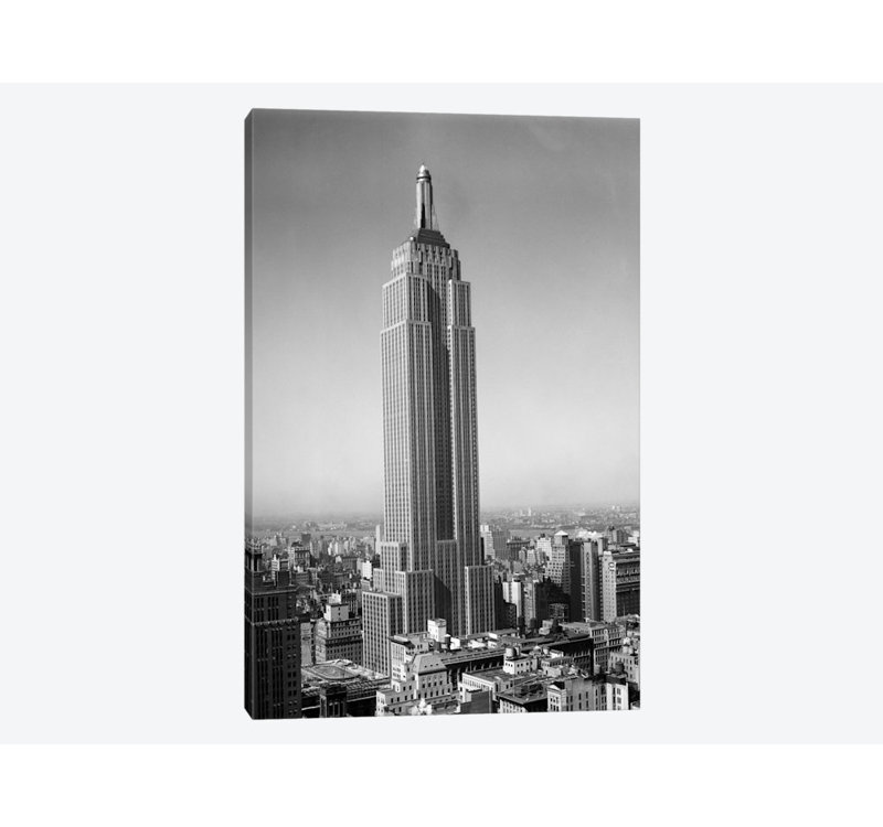 East Urban Home 1930s New York City Empire State Building Full Length Without Antennae Photographic Print On Wrapped Canvas Wayfair