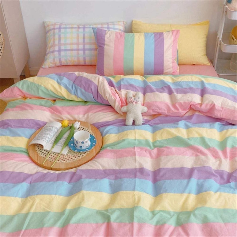 rainbow bed set twin