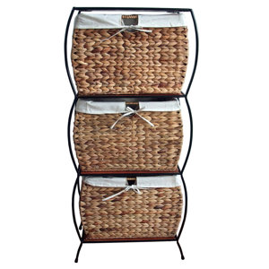 Seagrass Basket Storage Pangaea Rattan 3 Drawer File Cabinet