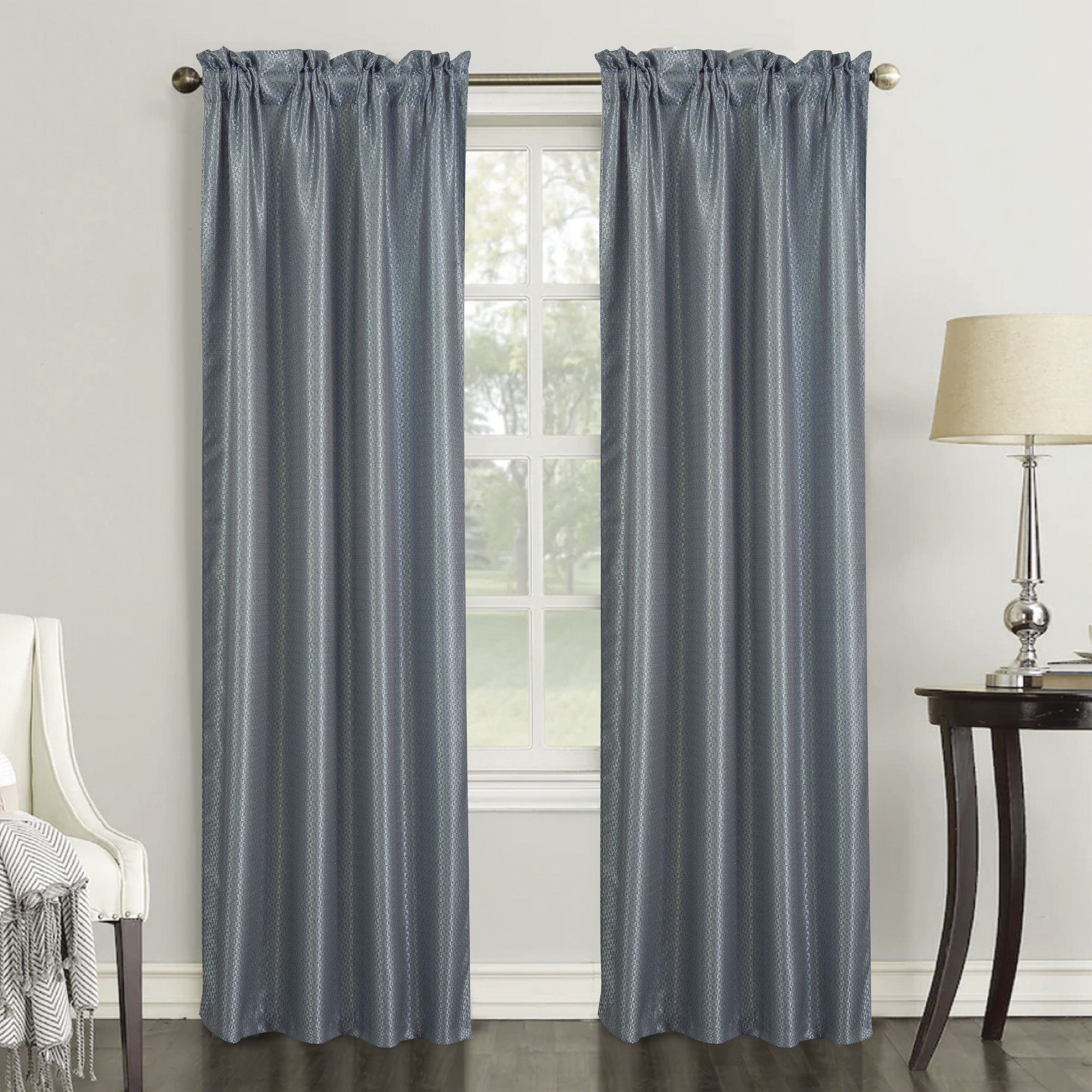 Red Barrel Studio Christyn Geometric Semi Sheer Rod Pocket Single Curtain Panel Wayfair