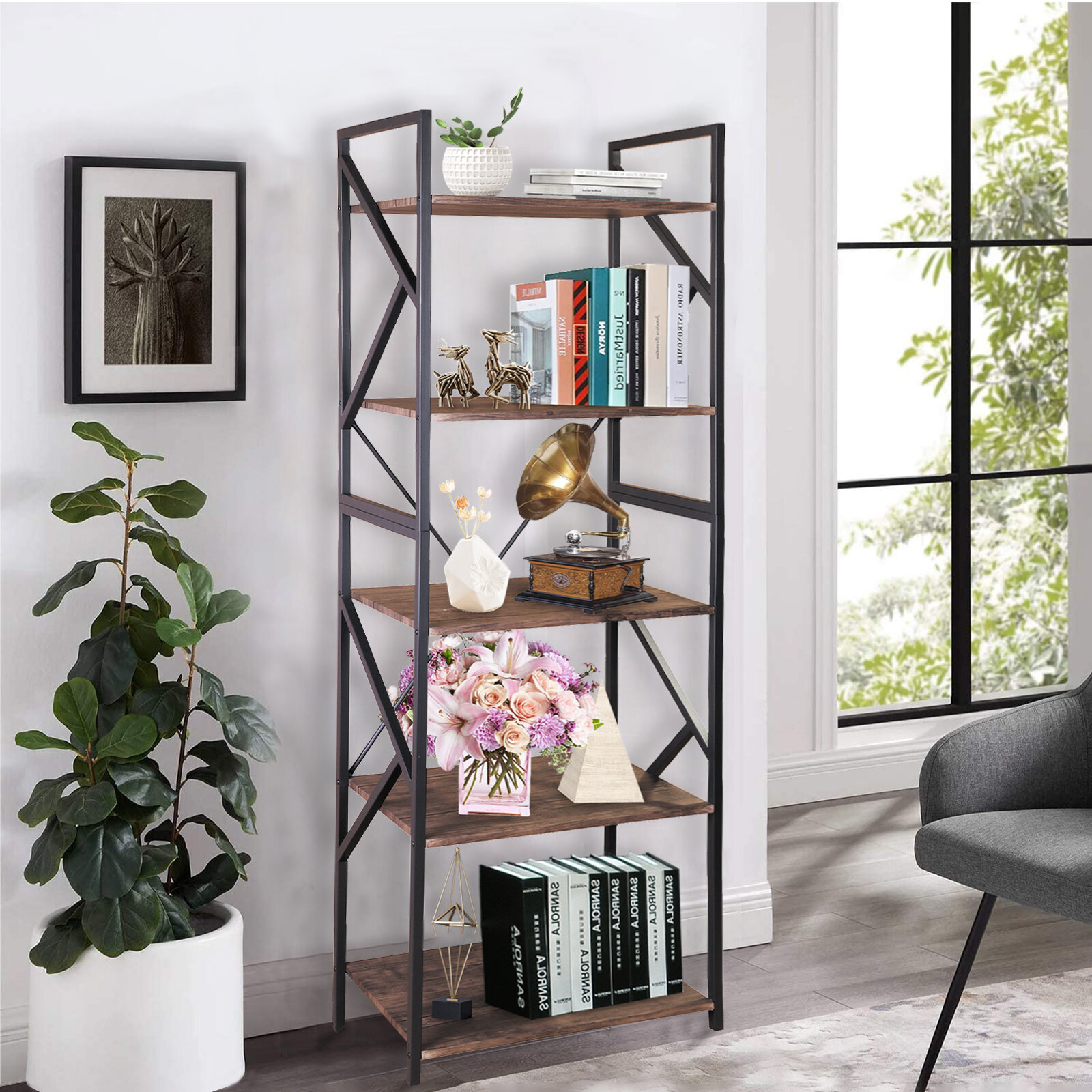 Furniture Bookshelves Home & Living Office Bookcase Living Room 