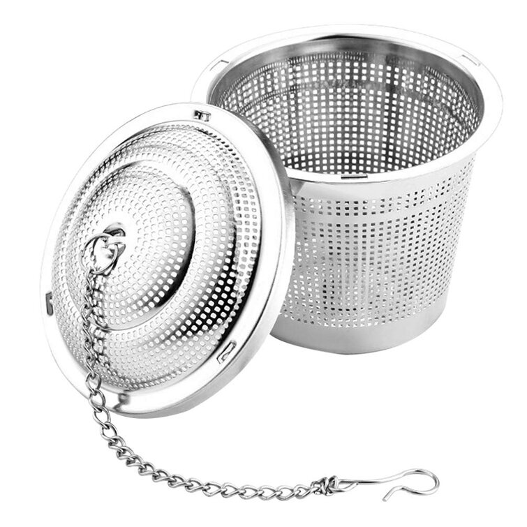 Tea Ball Strainer Infuser Stainless Steel Filter Squeezer Herb Leaf Spice Star y