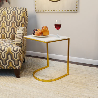 Marble Top C Table End Table