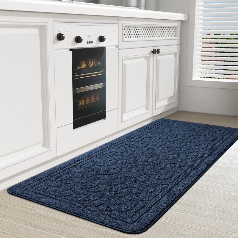 Kitchen Mat Color: Blue, Mat Size: Runner 2' x 4'11"