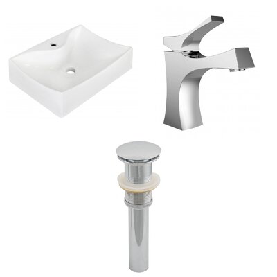 Ceramic Rectangular Bathroom Sink with Faucet American Imaginations Installation Type: Above Counter