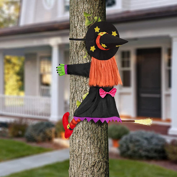 The Holiday Aisle® Crashing Witch Into Tree Wall Accent | Wayfair
