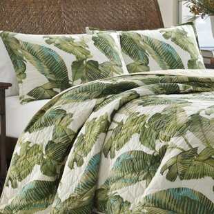 Tommy Bahama Tidewater Jacobean Reversible Quilt Set Blue/Green king 