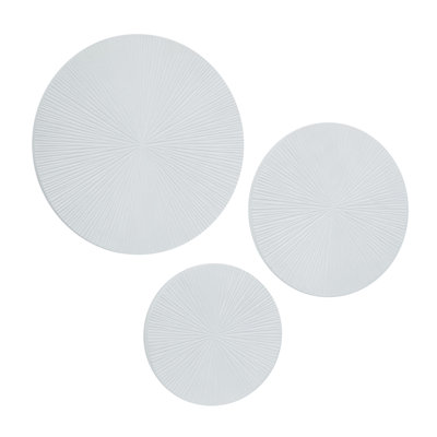 Wooden Carved Radial Plate Wall Decor Set