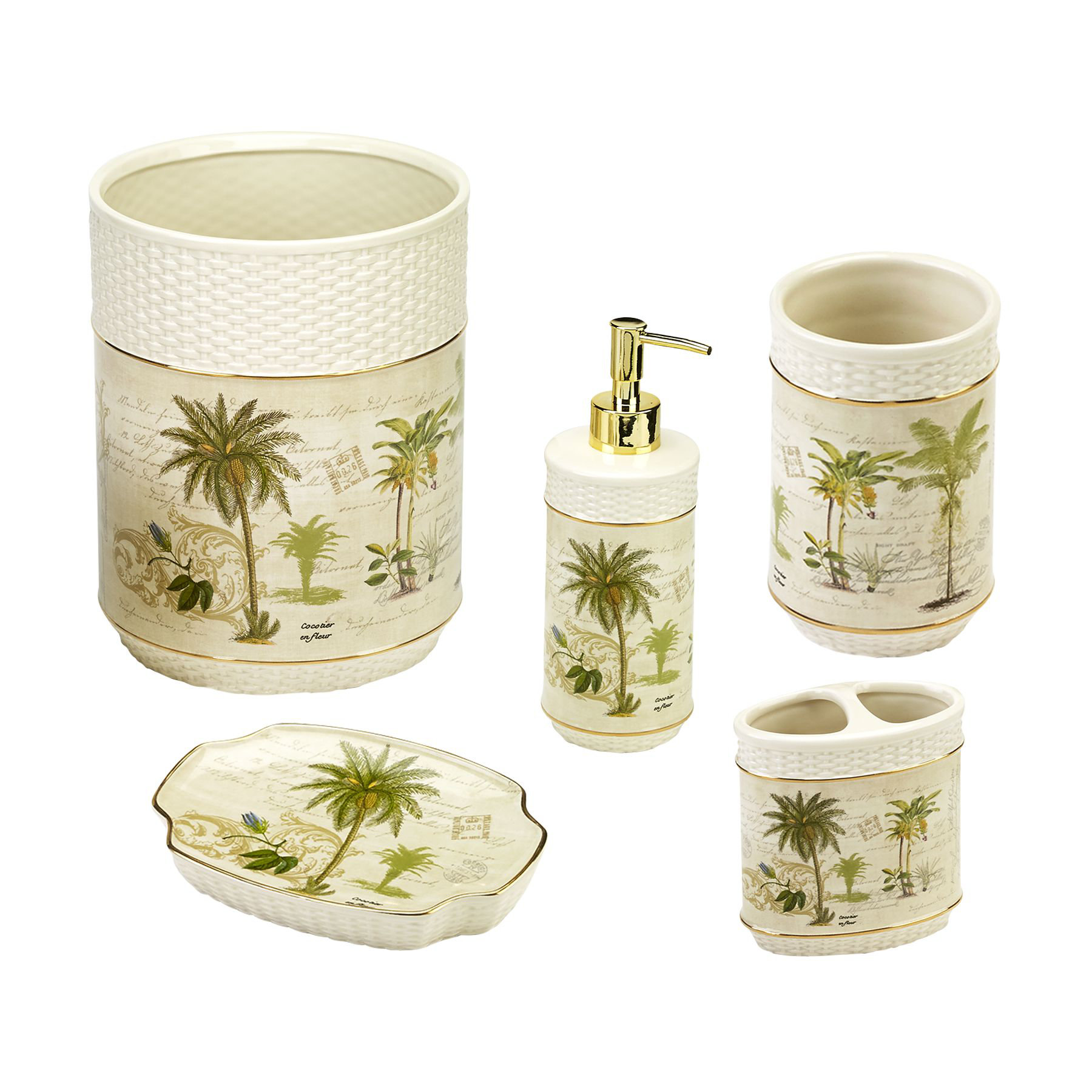 Bay Isle Home Goins Palm 5 Piece Bathroom Accessory Set Wayfair