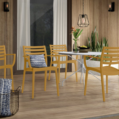 Melissus Stacking Patio Dining Armchair
